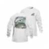 Bluza pescuit FLYING FISHERMAN Tarpon White, bumbac, XXL