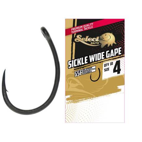 Carlige SELECT BAITS Sickle Wide Gape SSF, nr.4, 10 buc/plic