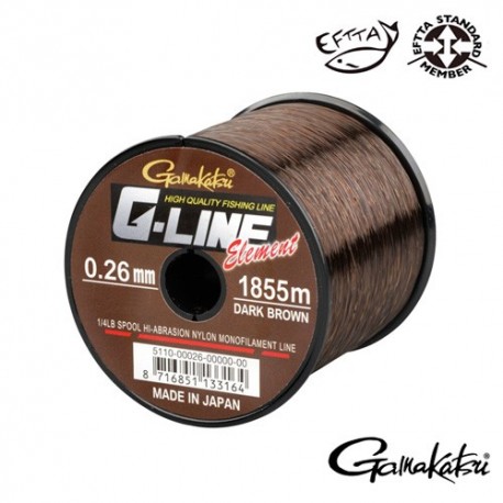 Fir GAMAKATSU G-LINE ELEMENT DARK BROWN 028MM.5,90KG.1490M