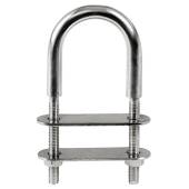 Brida OSCULATI U-bolt inox AISI316 110mm, cu 2 placi 80x40mm, 5buc/cutie