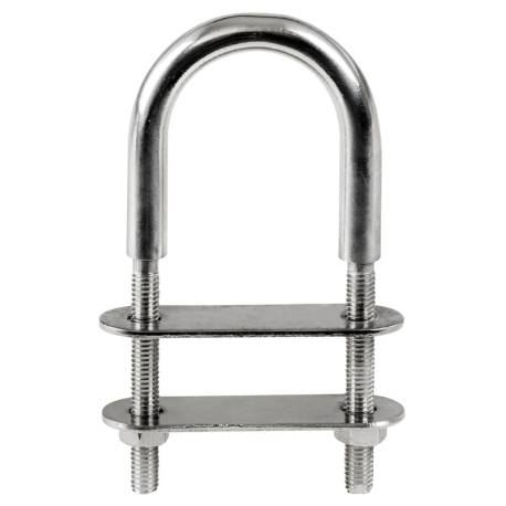 Brida OSCULATI U-bolt inox AISI316 110mm, cu 2 placi 80x40mm, 5buc/cutie