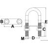 SS U-bolt w/rod 80mm x M8 mm