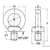 Surub cu inel de ridicare, tip tata, inox AISI316,16mm, 10buc