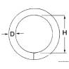 Inel rotund din inox 6x40mm, 10buc/plic