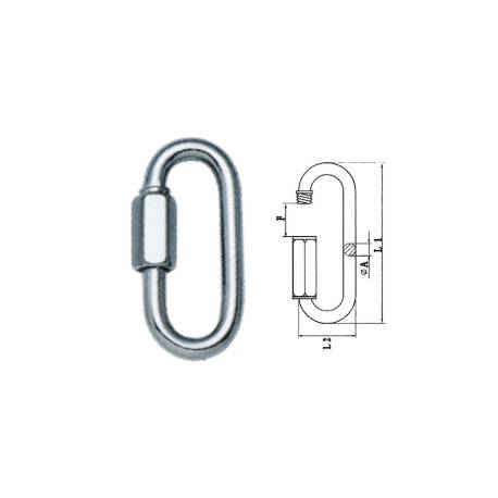 Carabina cu surub, inox AISI316, Ø 8mm x 75mm