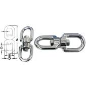 Carabina dubla pivotanta, inox AISI316, 5mm