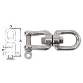 Carabina pivotanta, inox AISI316, 6mm