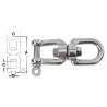 Carabina pivotanta, inox AISI316, 6mm