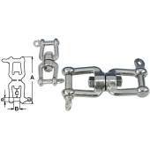 Carabina dubla, cu pivot, inox AISI316, 6mm