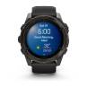 Ceas GARMIN fēnix 8 – 51 mm, AMOLED Sapphire, Carbon grey DLC cu curea din silicon neagră/Pebble Grey