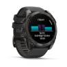 Ceas GARMIN fēnix 8 – 51 mm, AMOLED Sapphire, Carbon grey DLC cu curea din silicon neagră/Pebble Grey