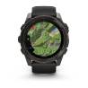 Ceas GARMIN fēnix 8 – 51 mm, AMOLED Sapphire, Carbon grey DLC cu curea din silicon neagră/Pebble Grey