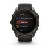 Ceas GARMIN fēnix 8 – 51 mm, AMOLED Sapphire, Carbon grey DLC cu curea din silicon neagră/Pebble Grey