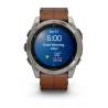 Ceas GARMIN fēnix 8 – 51 mm, AMOLED Sapphire, Titan cu curea din piele Chestnut