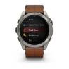 Ceas GARMIN fēnix 8 – 51 mm, AMOLED Sapphire, Titan cu curea din piele Chestnut