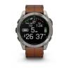 Ceas GARMIN fēnix 8 – 51 mm, AMOLED Sapphire, Titan cu curea din piele Chestnut