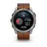 Ceas GARMIN fēnix 8 – 51 mm, AMOLED Sapphire, Titan cu curea din piele Chestnut