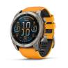 Smartwatch GARMIN fēnix 8 – 51 mm, AMOLED Sapphire, Titan cu curea din silicon Spark Orange/Graphite