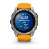 Smartwatch GARMIN fēnix 8 – 51 mm, AMOLED Sapphire, Titan cu curea din silicon Spark Orange/Graphite