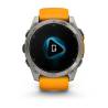 Smartwatch GARMIN fēnix 8 – 51 mm, AMOLED Sapphire, Titan cu curea din silicon Spark Orange/Graphite