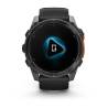 Ceas GARMIN fēnix 8 – 51mm, AMOLED Slate grey, curea din silicon negru