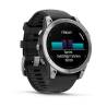 Ceas GARMIN fēnix E – 47mm, AMOLED, oţel inoxidabil, curea din silicon negru