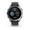 Ceas GARMIN fēnix E – 47mm, AMOLED, oţel inoxidabil, curea din silicon negru