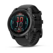 Ceas GARMIN fēnix E – 47mm, AMOLED Oţel gri ardezie cu Curea din silicon negru