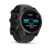 Ceas GARMIN fēnix E – 47mm, AMOLED Oţel gri ardezie cu Curea din silicon negru