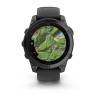 Ceas GARMIN fēnix E – 47mm, AMOLED Oţel gri ardezie cu Curea din silicon negru