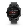 Ceas GARMIN fēnix E – 47mm, AMOLED Oţel gri ardezie cu Curea din silicon negru