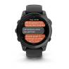 Ceas GARMIN fēnix E – 47mm, AMOLED Oţel gri ardezie cu Curea din silicon negru