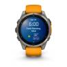 Ceas GARMIN fēnix 8 – 47mm, AMOLED Sapphire, Titan, curea din silicon Spark Orange/Graphite