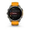 Ceas GARMIN fēnix 8 – 47mm, AMOLED Sapphire, Titan, curea din silicon Spark Orange/Graphite