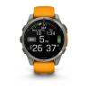 Ceas GARMIN fēnix 8 – 47mm, AMOLED Sapphire, Titan, curea din silicon Spark Orange/Graphite