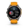 Ceas GARMIN fēnix 8 – 47mm, AMOLED Sapphire, Titan, curea din silicon Spark Orange/Graphite