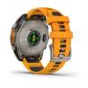 Ceas GARMIN fēnix 8 – 47mm, AMOLED Sapphire, Titan, curea din silicon Spark Orange/Graphite