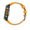 Ceas GARMIN fēnix 8 – 47mm, AMOLED Sapphire, Titan, curea din silicon Spark Orange/Graphite