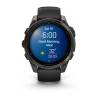 Ceas GARMIN fēnix 8 – 47mm, AMOLED Sapphire, Titan DLC gri carbon, curea din silicon neagră/Pebble Grey