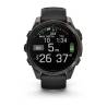 Ceas GARMIN fēnix 8 – 47mm, AMOLED Sapphire, Titan DLC gri carbon, curea din silicon neagră/Pebble Grey