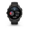 Ceas GARMIN fēnix 8 – 47mm, AMOLED Sapphire, Titan DLC gri carbon, curea din silicon neagră/Pebble Grey