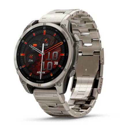 Ceas GARMIN fēnix 8 – 47mm, AMOLED Sapphire, Titan, brăţară din titan perforată