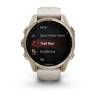 Ceas GARMIN fēnix 8 – 43mm, AMOLED Sapphire, Soft Gold, curea din silicon Fog Grey/Dark Sandstone