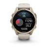 Ceas GARMIN fēnix 8 – 43mm, AMOLED Sapphire, Soft Gold, curea din silicon Fog Grey/Dark Sandstone