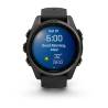 Ceas GARMIN fēnix 8 – 43mm, AMOLED Sapphire, Titan DLC gri carbon cu curea din silicon neagră/Pebble Grey