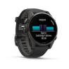 Ceas GARMIN fēnix 8 – 43mm, AMOLED Sapphire, Titan DLC gri carbon cu curea din silicon neagră/Pebble Grey