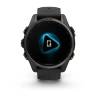 Ceas GARMIN fēnix 8 – 43mm, AMOLED Sapphire, Titan DLC gri carbon cu curea din silicon neagră/Pebble Grey