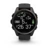 Ceas GARMIN fēnix 8 – 43mm, AMOLED Sapphire, Titan DLC gri carbon cu curea din silicon neagră/Pebble Grey