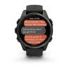 Ceas GARMIN fēnix 8 – 43mm, AMOLED Sapphire, Titan DLC gri carbon cu curea din silicon neagră/Pebble Grey