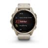 Ceas GARMIN fēnix 8 – 43mm, AMOLED Sapphire, Soft Gold, curea din piele Limestone